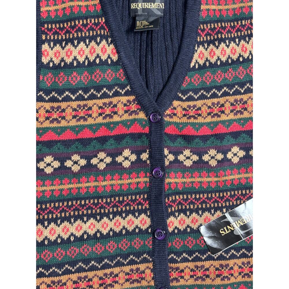 Vtg Requirements Geometric Knit Sweater Vest Size Womens Medium NWT - Picture 3 of 5
